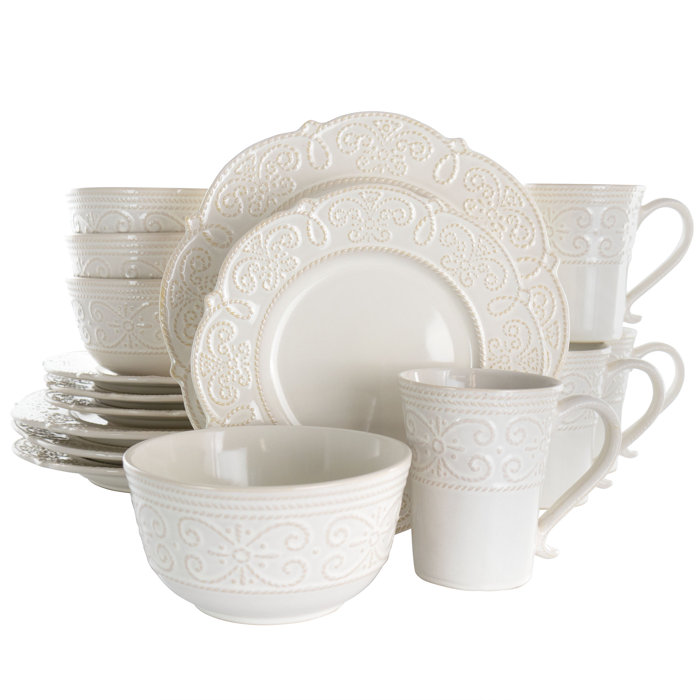 Elama Stoneware Dinnerware Set Service for 4 & Reviews Wayfair